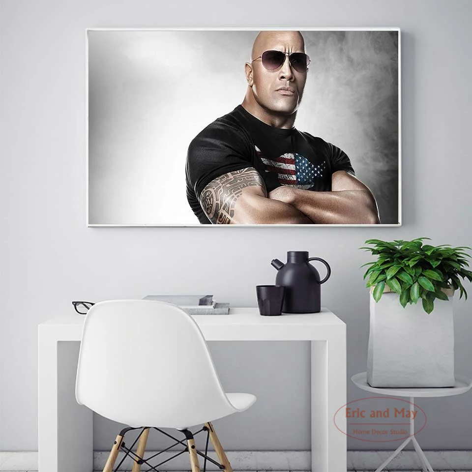 

Rock The Dwayne Johnson, киноактер, борец, фитнес, настенное искусство, домашний декор, печать или холст