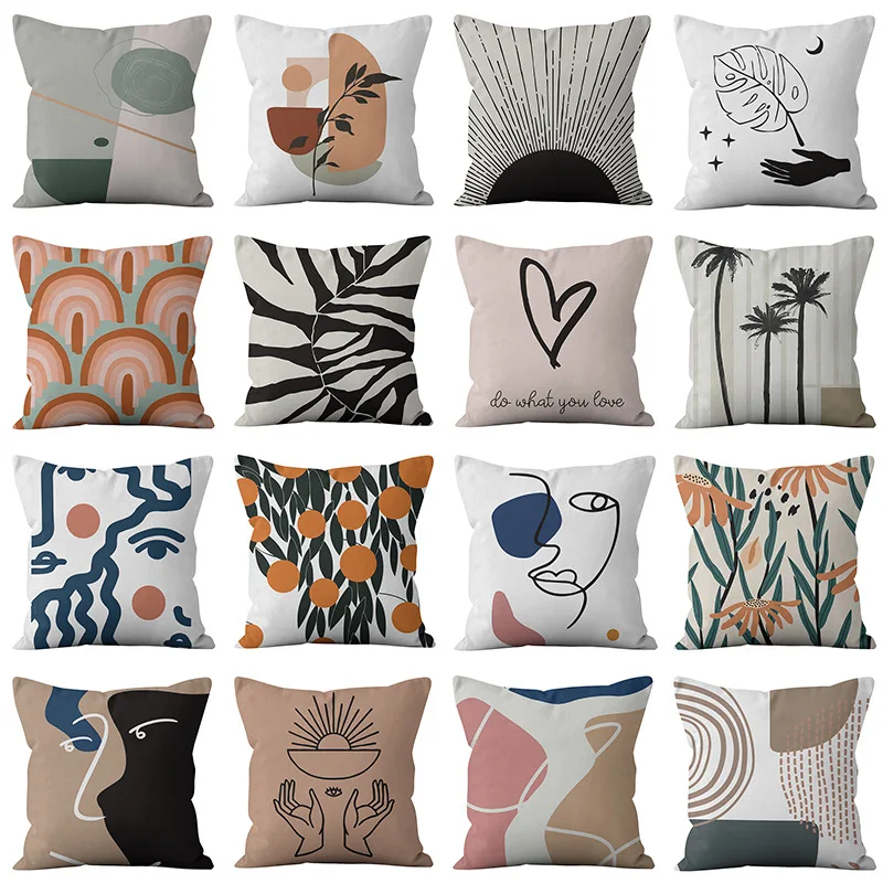 

45*45 Cushion Cover Pillow Creative Abstract Art Streak Face Pillowcase Sofa Bedroom Decor Throw Pillows for Home Car Decorative