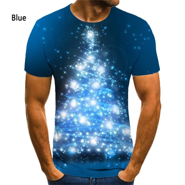 

Новое поступление 2023, Мужская и Женская рождественская футболка с 3d принтом рождественской красочной елки, повседневные топы с коротким рукавом