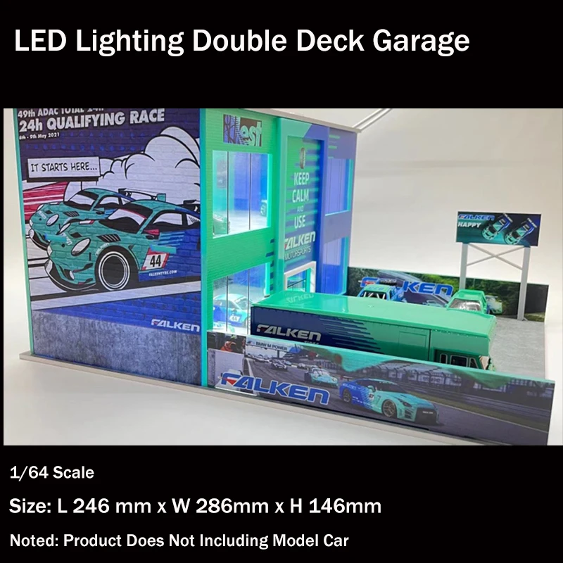 

Assemble Diorama 1/64 LED Lighting Double Deck Garage Model Car Station Parking Lot - Falken Coating