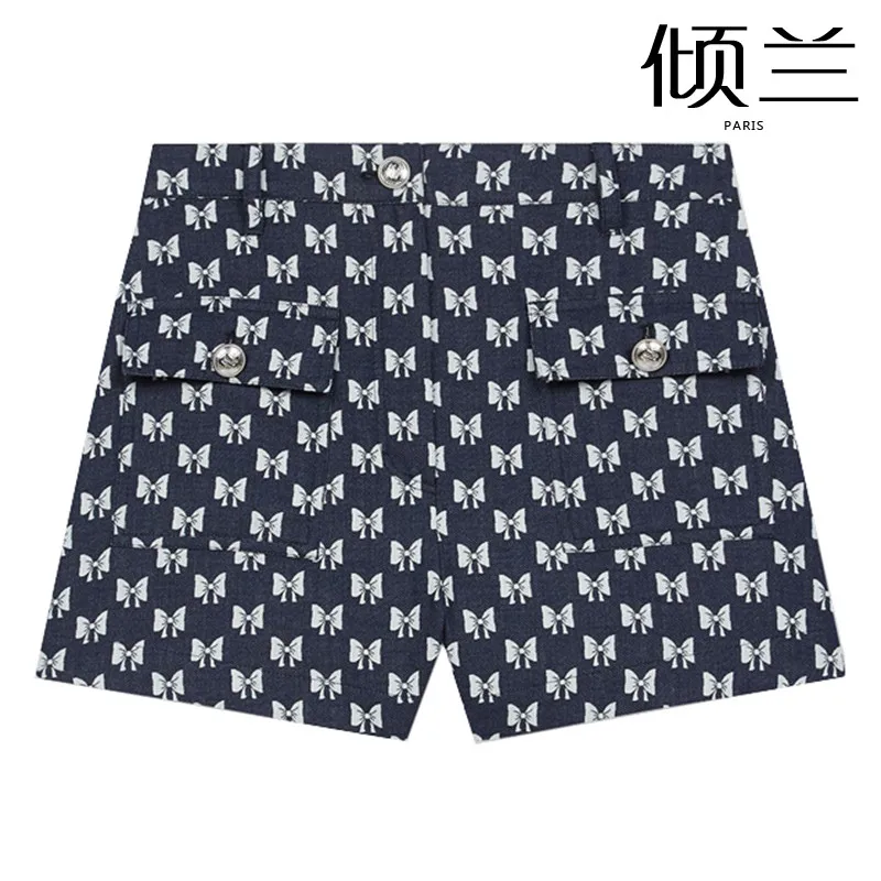 

Женские прямые шорты с принтом, с бантом