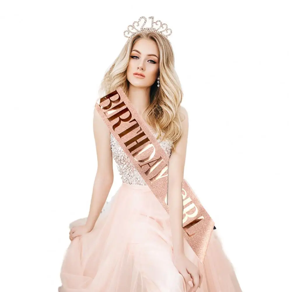 

Корона на день рождения, 1 комплект, стильная привлекательная Металлическая корона для девочек на день рождения, церемониальный пояс, товар...