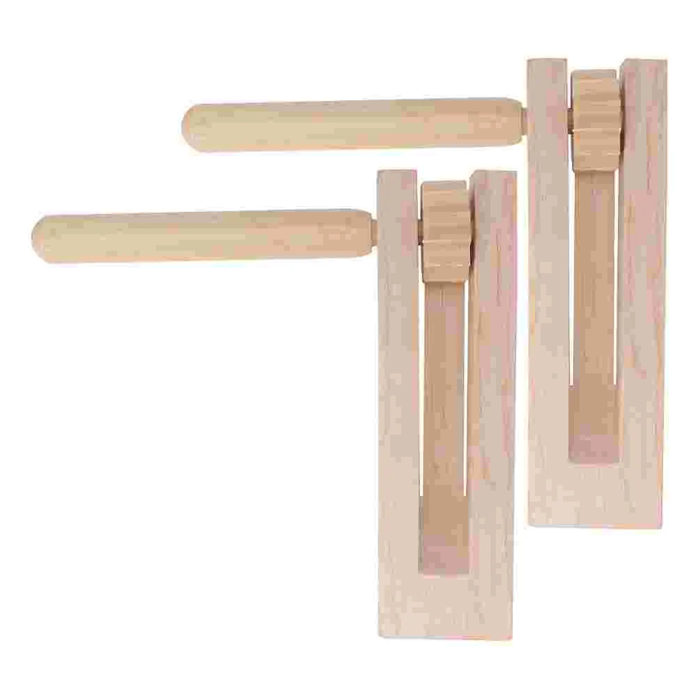 

2Pcs Ratchet Noise Maker Wooden Hand Musical Instrument Matraca for Kids