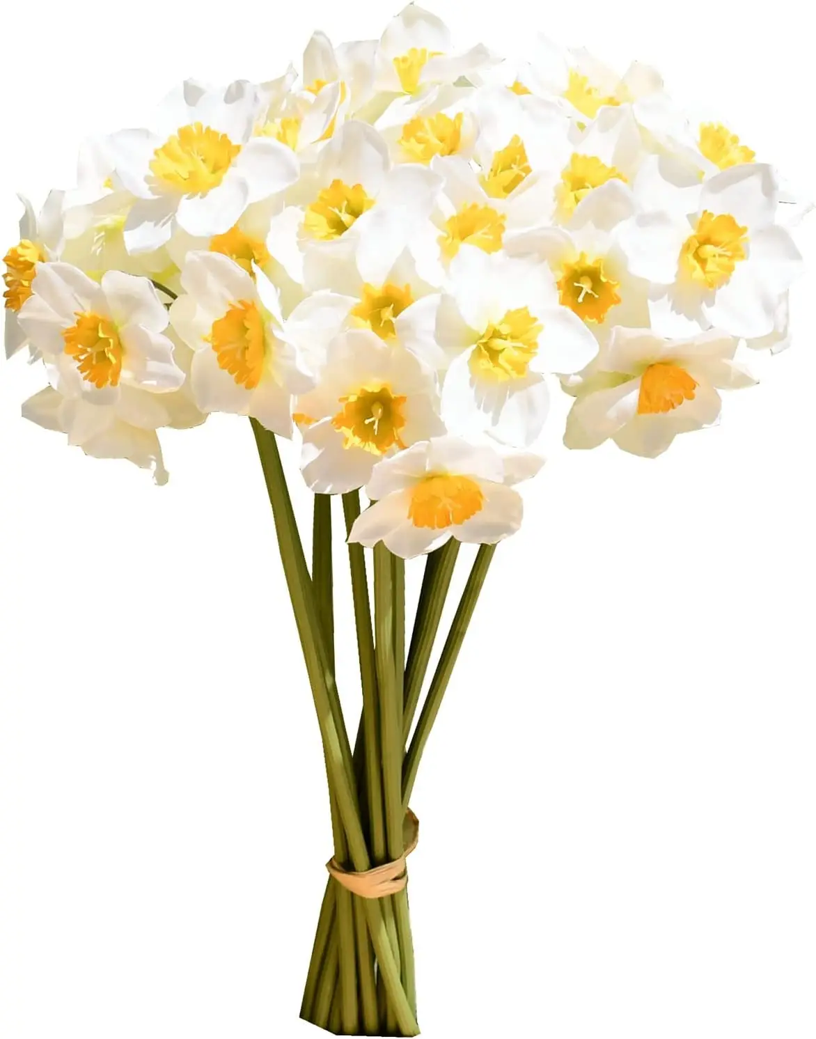 

12pcs White Flowers Artificial Silk Daffodils Flowers for Party Home Decoration