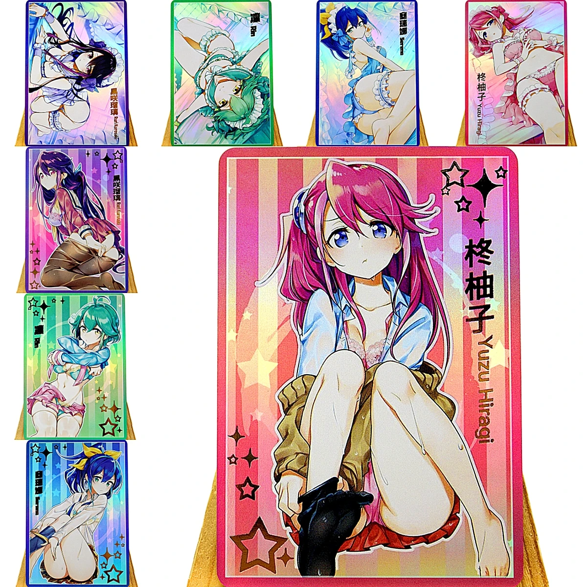 

8Pcs/set Yu-Gi-Oh ARC-V Flash Cards ACG Sexy Kawaii Kurosaki Ruri Yuzu Hiragi Game Anime Collection Card Gifts Toys
