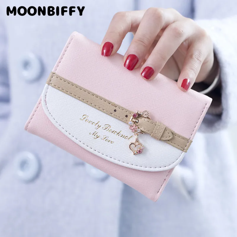 

Маленький кошелек для женщин и девушек, элегантный держатель для карт и монет, маленький клатч из искусственной кожи, модная милая сумочка д...