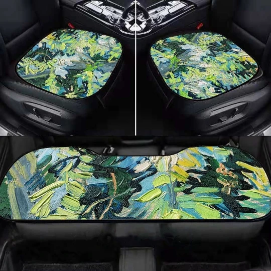 

3pcs Floral Car Seat Cover Auto Cushion Automobile Front Rear Inner Protector Interior Decoration Set Truck SUV Mat Pad for Girl
