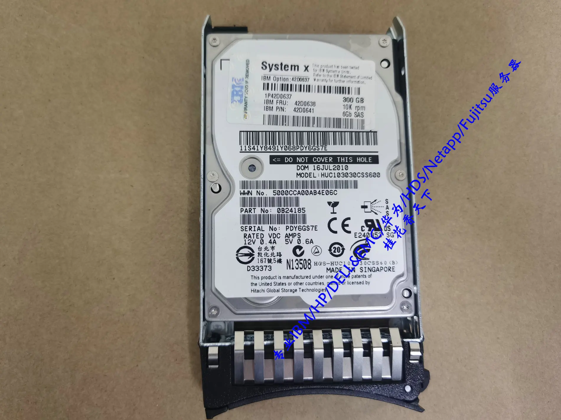 

IBM 42D0638 300G 10K 6GB SAS 2.5 42D0637 42D0641 Server Hard Disk