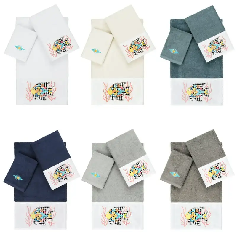 

100% Turkish Cotton Feliz 3PC Embellished Hand Towel Set