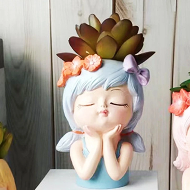 Силиконовая форма с бантом для девочек-цветочниц сочные цветочные горшки