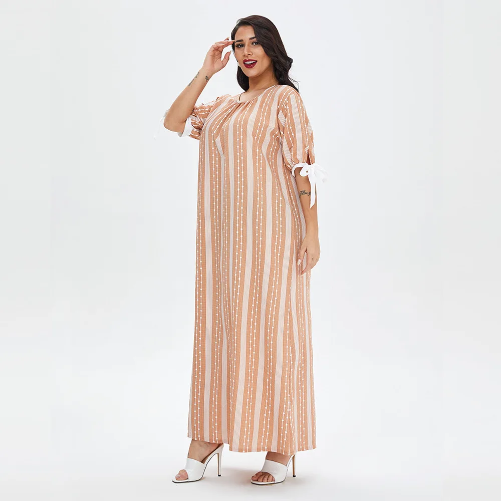 Muslim Fashion Women Dress Pajamas Summer Arab Robes  Vestidos Middle Eastern Arabia Dubai Abaya Turkey Robe Donsignet