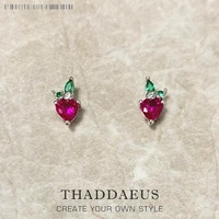 stud earrings strawberry2022 summer new stylish gift in 925 sterling silver cute sweet fine jewerly for women