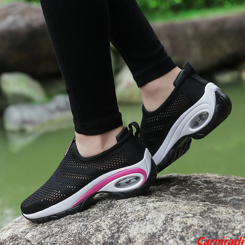 

Lightweight Mesh Breathable Casual Shoes Women Thick Bottom Cushioning Sport Summer Sneakers Ladies Non-slip Air Walking Shoes