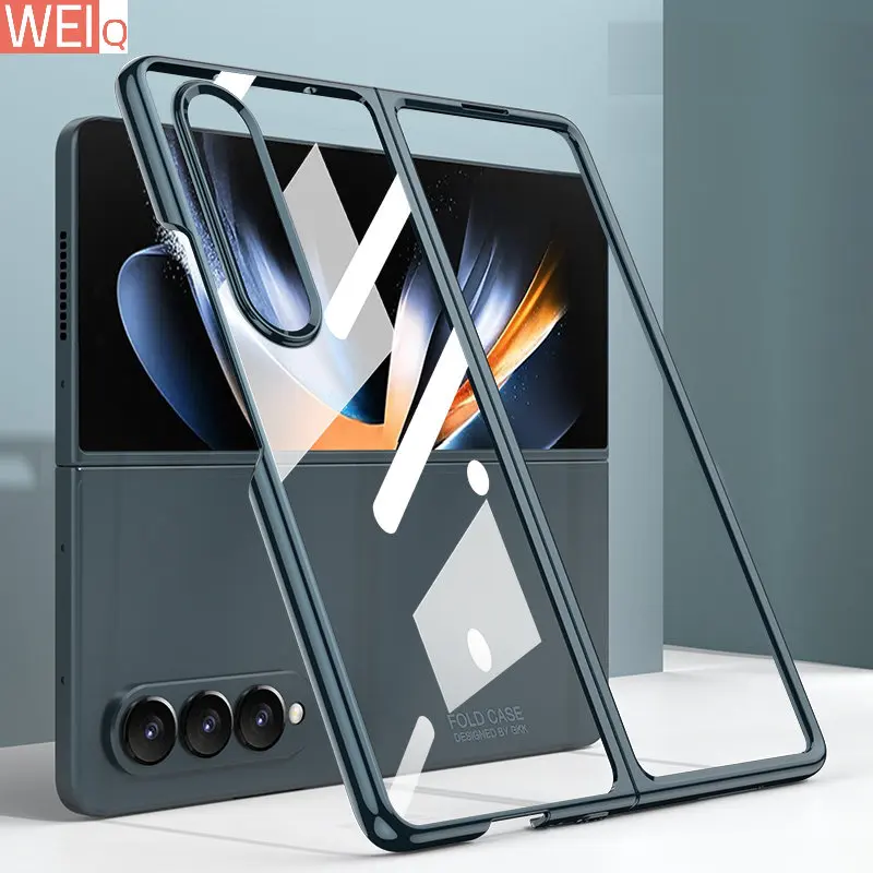 

Прозрачный чехол для Samsung Galaxy Z Fold4 Fold3 Fold 4 3 5G, жесткий пластиковый чехол ZFOLD4, высококачественный прозрачный чехол для телефона