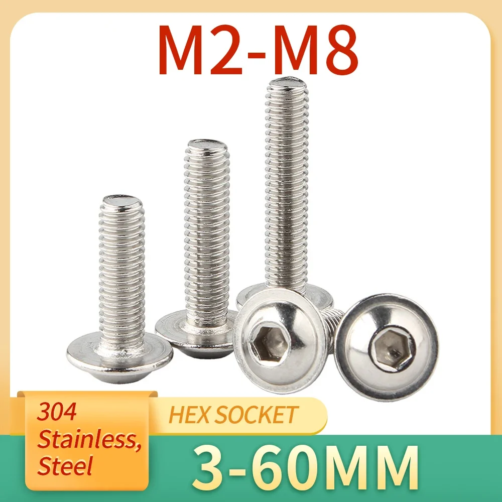 

2-20 шт., винты с шестигранным отверстием для болтов M2, M2.5, M3, M4, M5, M6, M8, из нержавеющей стали 304