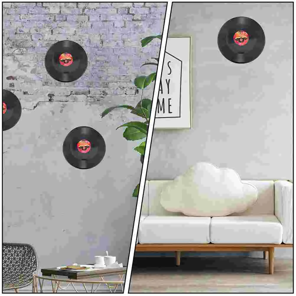 6 Pcs Vinyl Record Decoration Shop Wall Ornaments Black Wedding Decorations Aesthetic Records Vintage Coaster