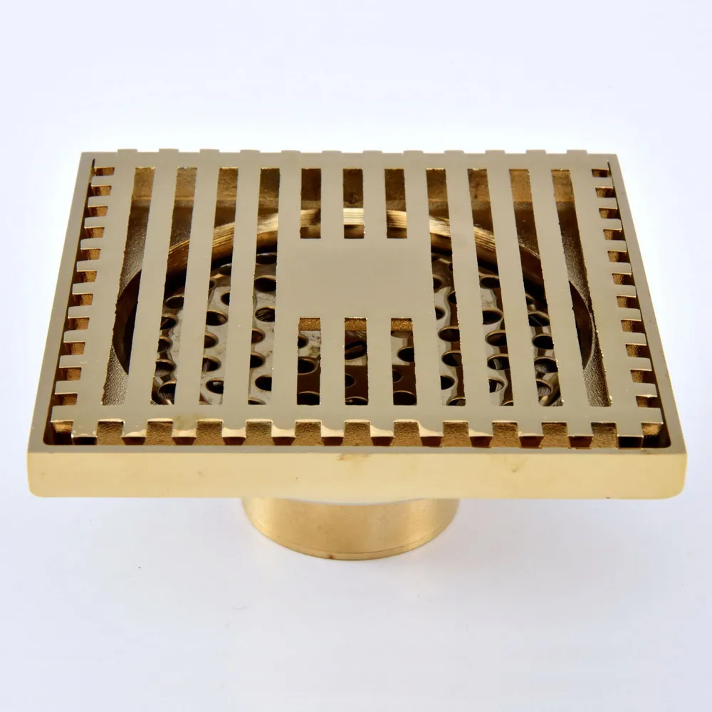 Латунный Слив для ванной комнаты золотого цвета с защитой от запаха и насекомых