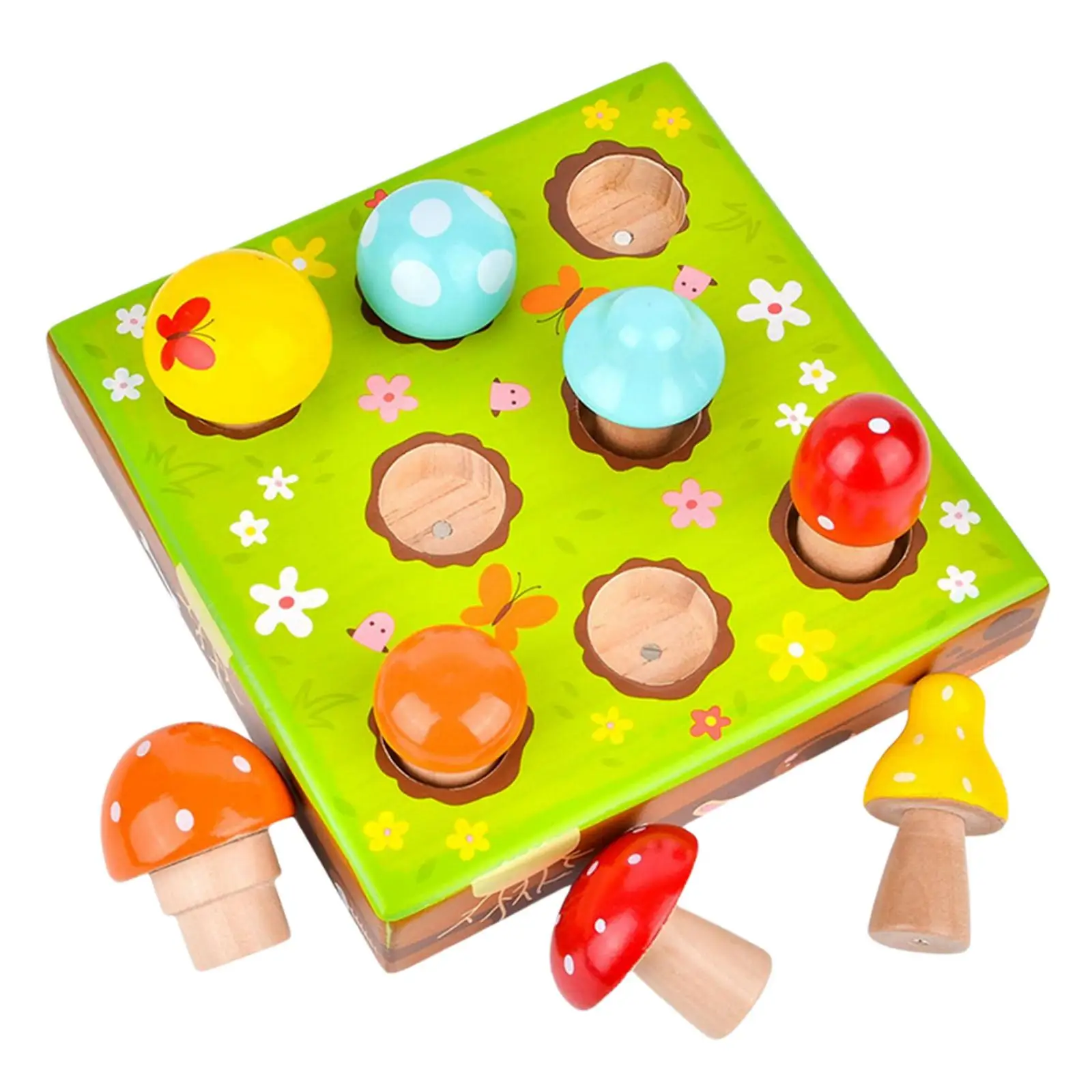 

Wooden Catch Mushroom Toy Activity Development for Play House Activity