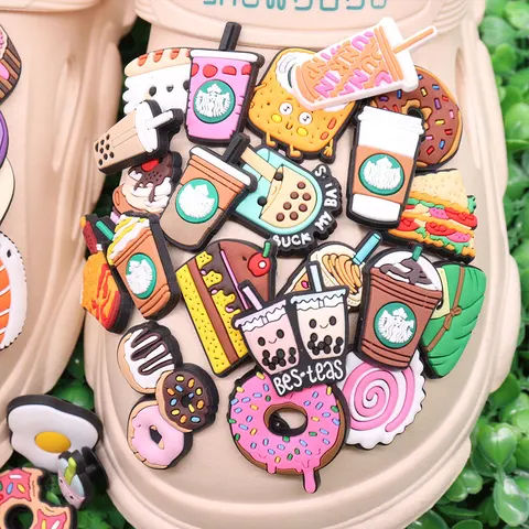 1 шт. Yummy еда Кофе пицца приглушенный пончик детская обувь Пряжка талисманы суши украшения DIY подарок на день рождения