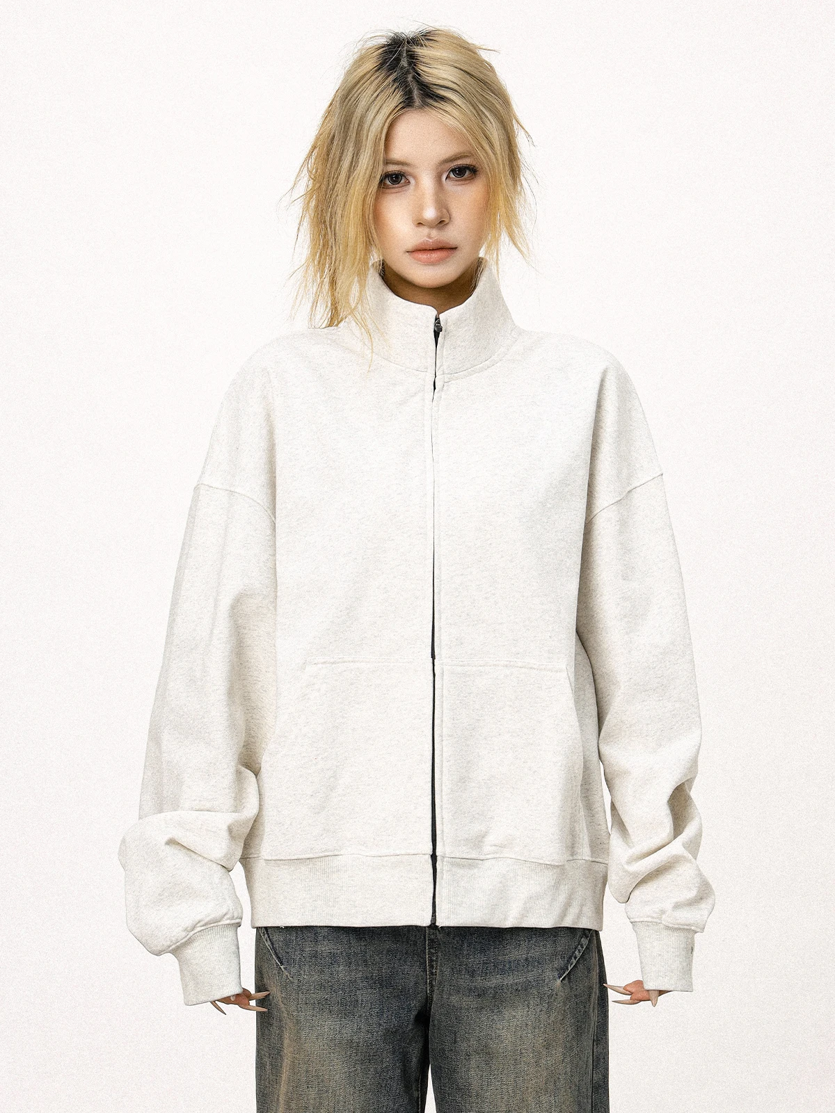 C Captainbeer Американская винтажная серая толстовка с капюшоном Верхняя одежда для