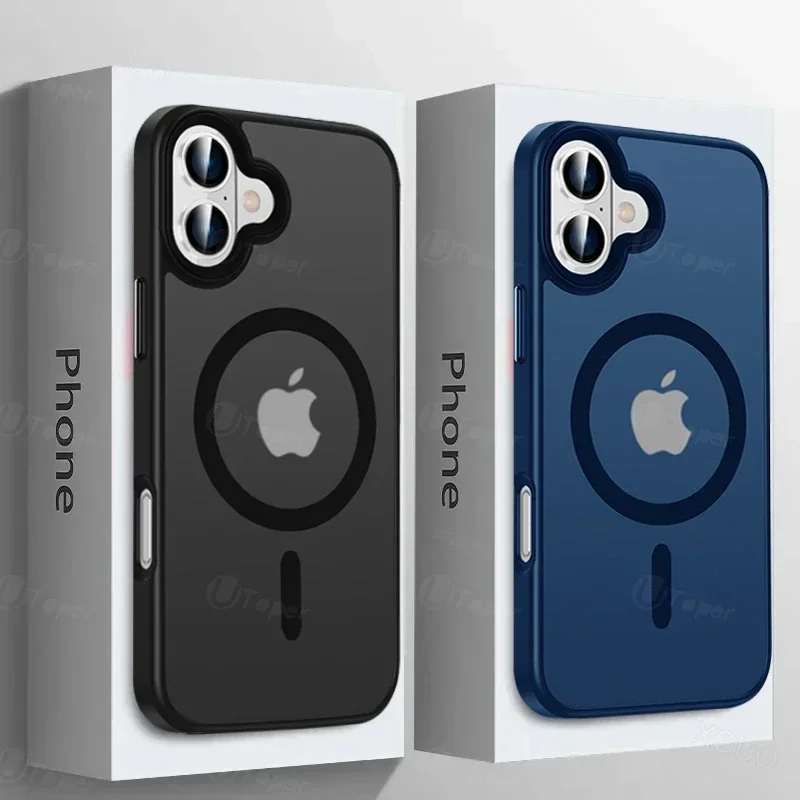 Магнитный матовый защитный чехол для iPhone 16 15 14 Plus 13 12 11 Pro Max