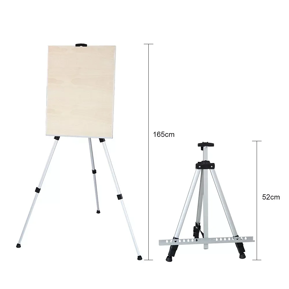 

1.6m Aluminium Alloy Folding Painting Frame Easel Adjustable Tripod Display Shelf Artist Student Portable Outdoor Sketch Holder