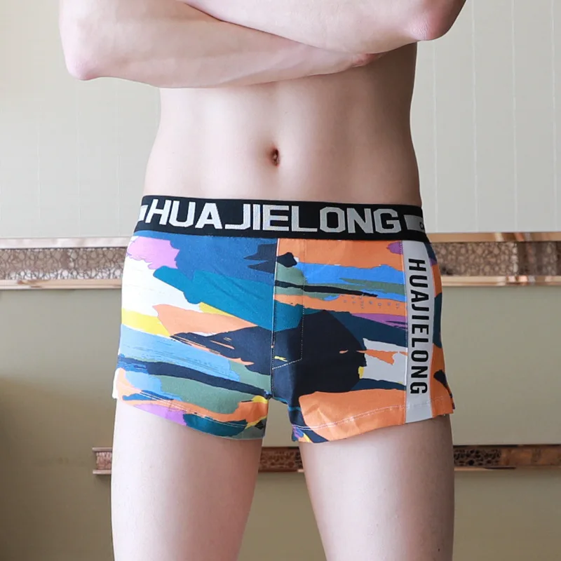 

Мужское нижнее белье, мужские боксеры, шорты, средняя талия, камуфляжный принт, Хлопковые Штаны allo, брюки для мальчиков, мужское нижнее белье