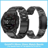 quickfit 26mm 22mm watch band for garmin epixfenix 7x 7 solar 6x prodescent mk2i titanium metal steel strap bracelet watchband