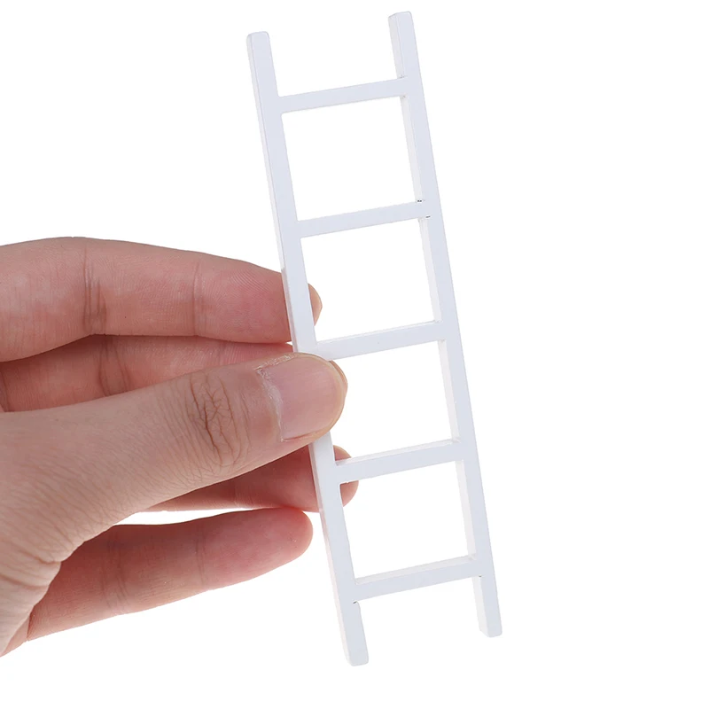 

1:12 Dollhouse Miniature Furniture Accessory Handmade Wooden White Ladder For Fairy Doll House Decor Accessories Toys Gift