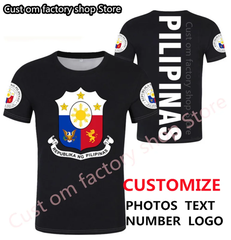 

PHILIPPINES t shirt diy free custom name number phl t-shirt nation flag ph republic pilipinas filipino print text photo clothing