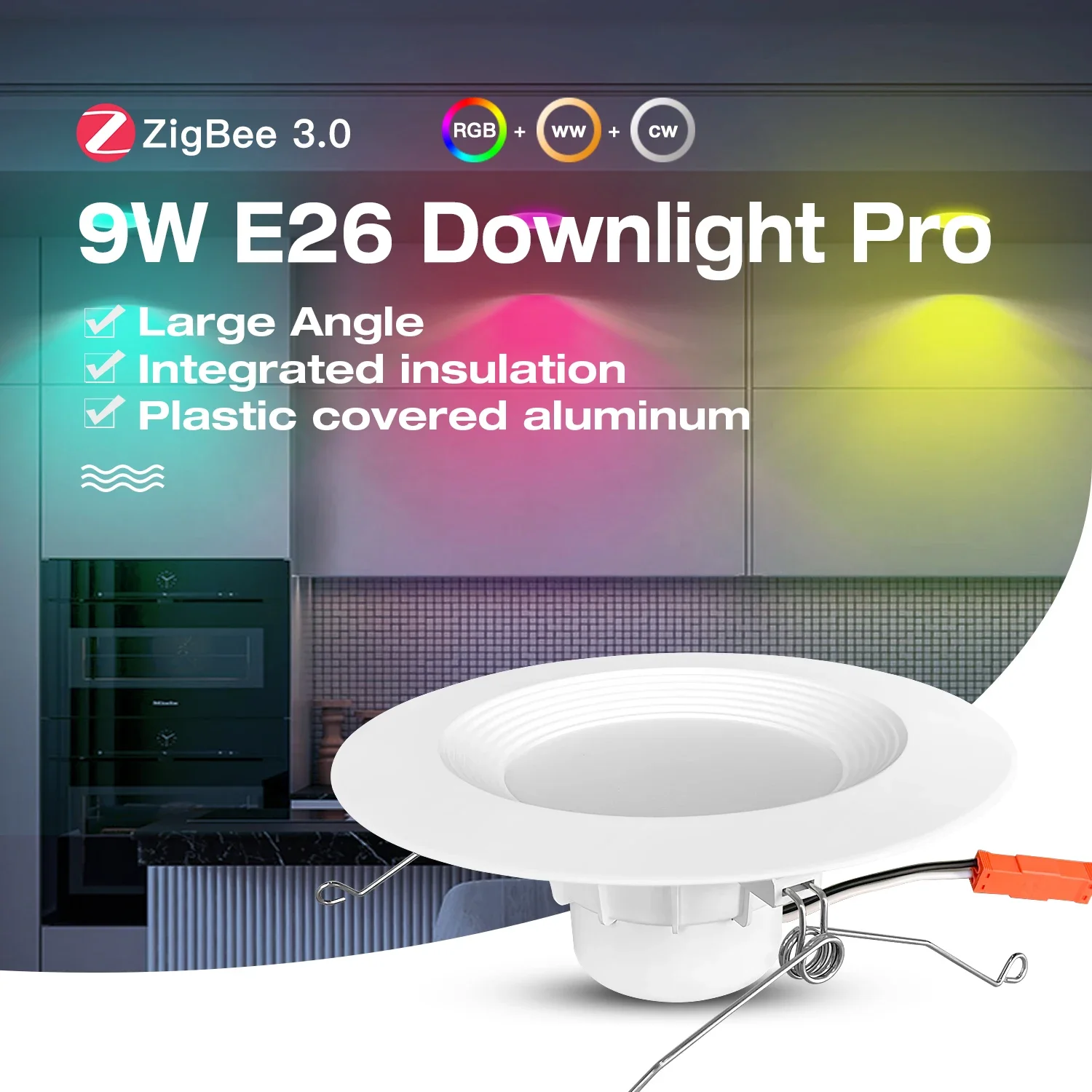 Светильник Gledopto ZigBee3.0 9 Вт встроенный цветовая температура RGB для внутреннего