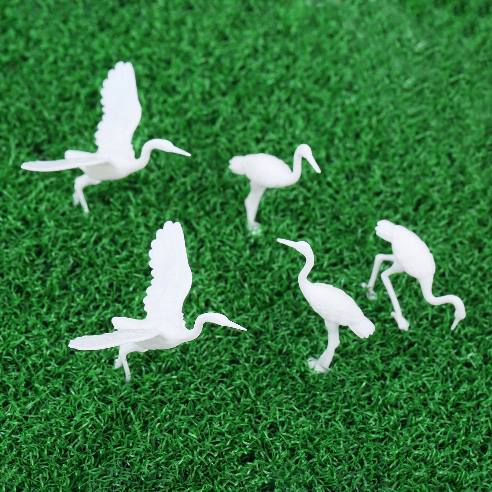 10pc 35mm Red-crowned Crane Models Mini Swan Birds Figure Plastic Toy Unique Decoration Scenes Layout Miniatures Landscape Decor - купить по