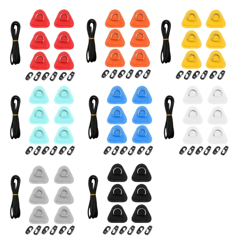 

6Pcs Stainless Steel D-Rings PVC D-Rings Stand-Up Patches Kayak D-Rings Hooks