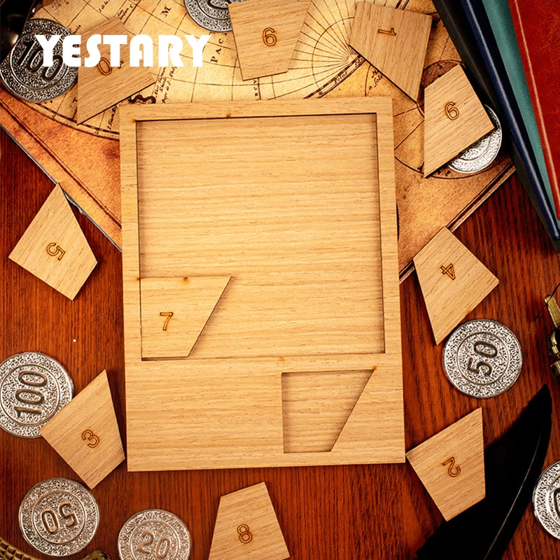 

YESTARY 3D Puzzle Wooden Flat Box Decryption Brain Tease Jigsaw Puzzle Toy Ten Level Difficulty Irregular Puzzle For Adults Gift