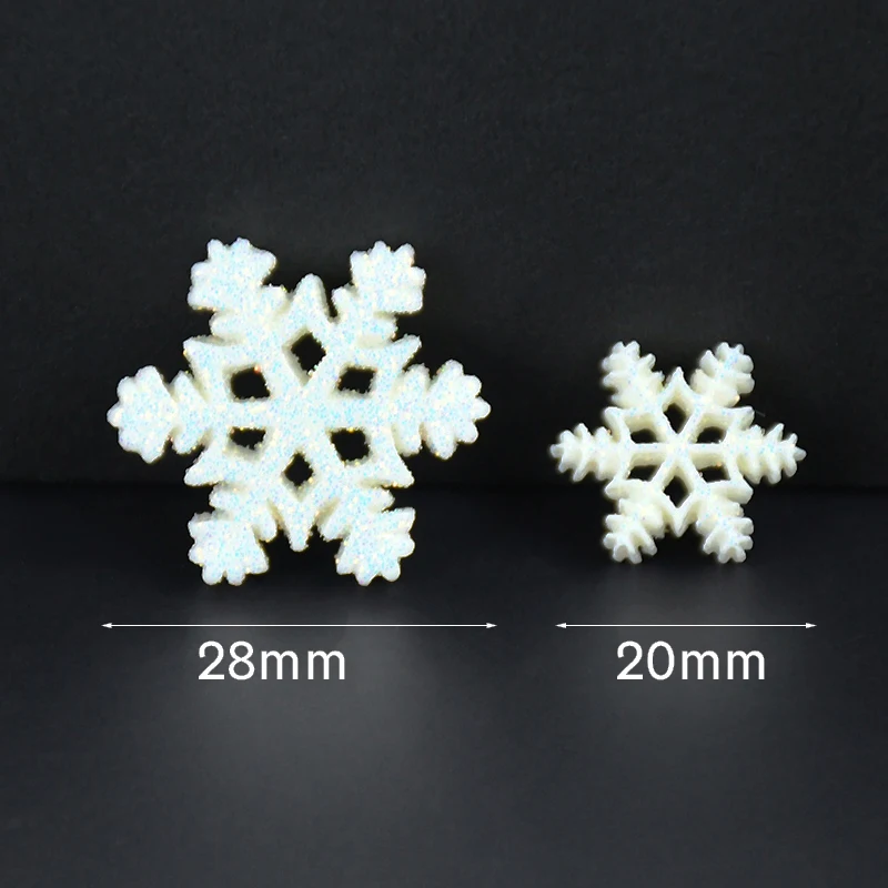 20Pcs 20-28mm Christmas Snowflake Decoration Resin Artificial Snow DIY Handmade Ornaments Xmas Tree Decor Navidad 2022 New Year