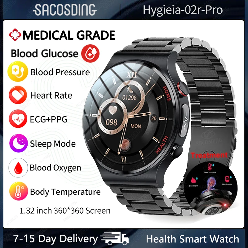 

Blood Sugar ECG+PPG New Smart Watch Men Sangao Laser Health Heart Rate Blood Pressure Fitness Watches IP68 Waterproof Smartwatch