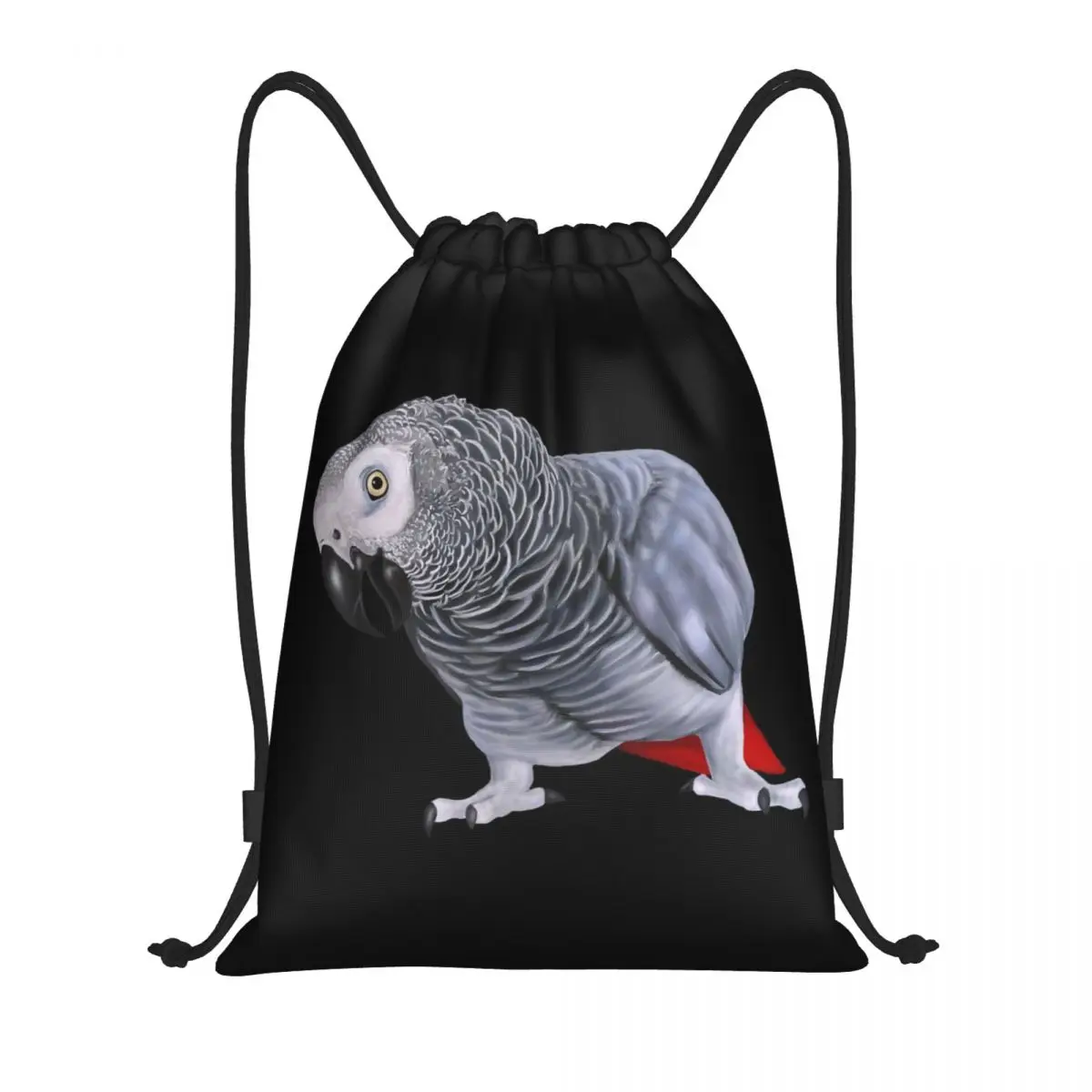 

Custom African Grey Parrot Bird Drawstring Bag Men Women Lightweight Psittacine Sports Gym Storage Backpack