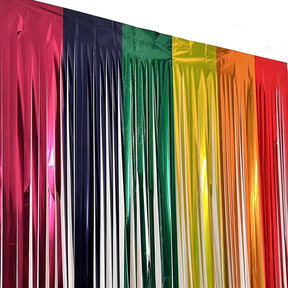 Радужные занавески с бахромой из фольги 6 цветов мишура металлические растяжки