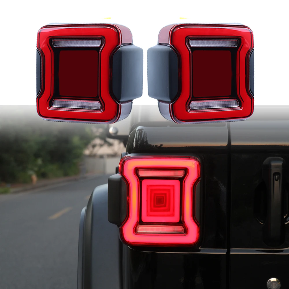 

SXMA JL1158 LED Taillight Car Rear Bumper Parking Back Up Reverse Brake Lights For Jeep Wrangler JL 18+