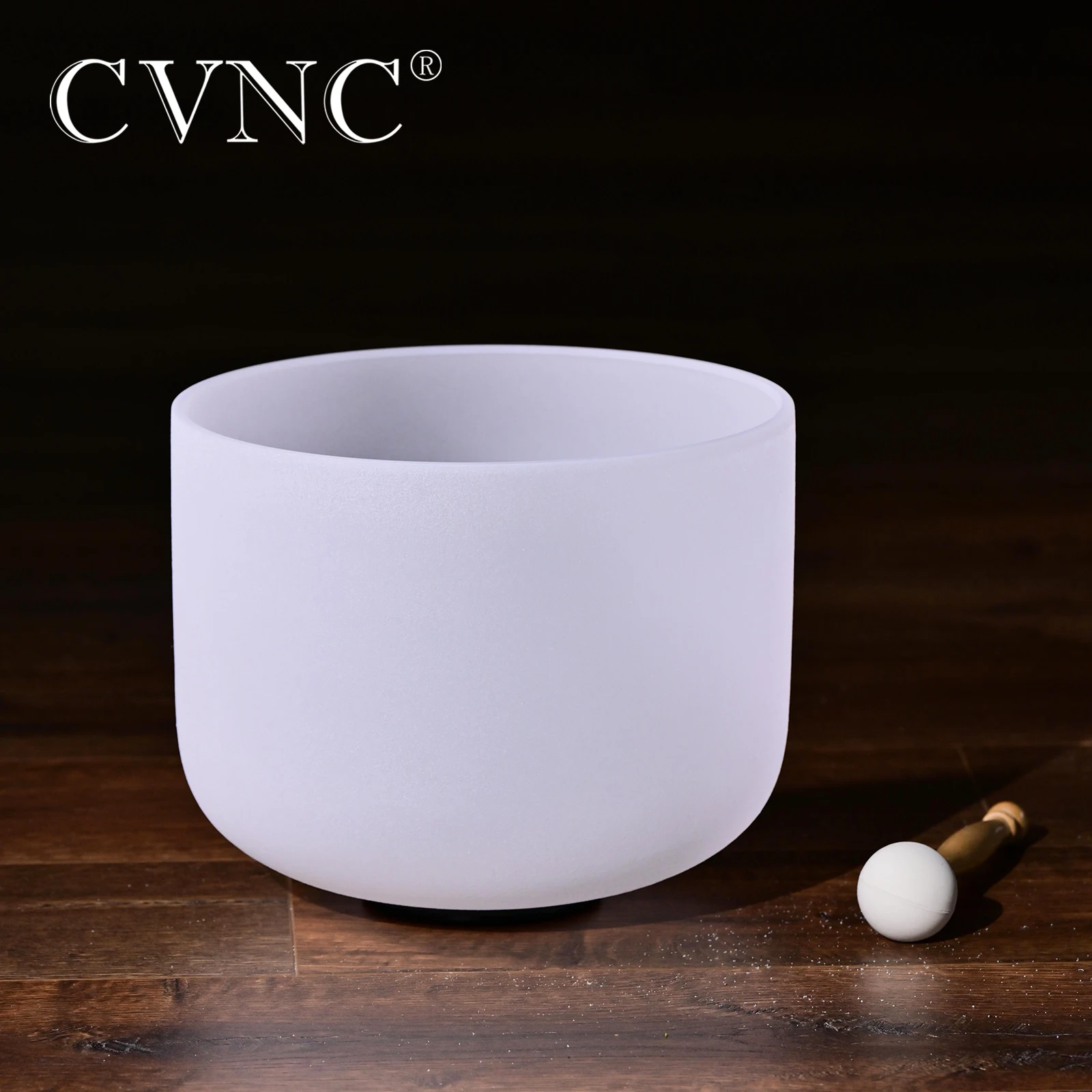 

CVNC 7 Inch Frosted Quartz Crystal Singing Chakra Bowl for Meditation Sound Healing with Free Mallet and O-ring