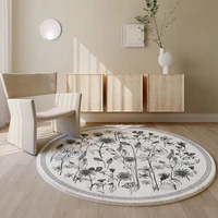 ins flowers print living room carpet round chair mats anti slip kitchen bedroom rug bath doormat kids play floor soft area rug