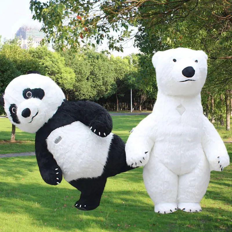 Гигантский надувной костюм талисмана белого медведя 2 м/2 6 м/3 м для взрослых