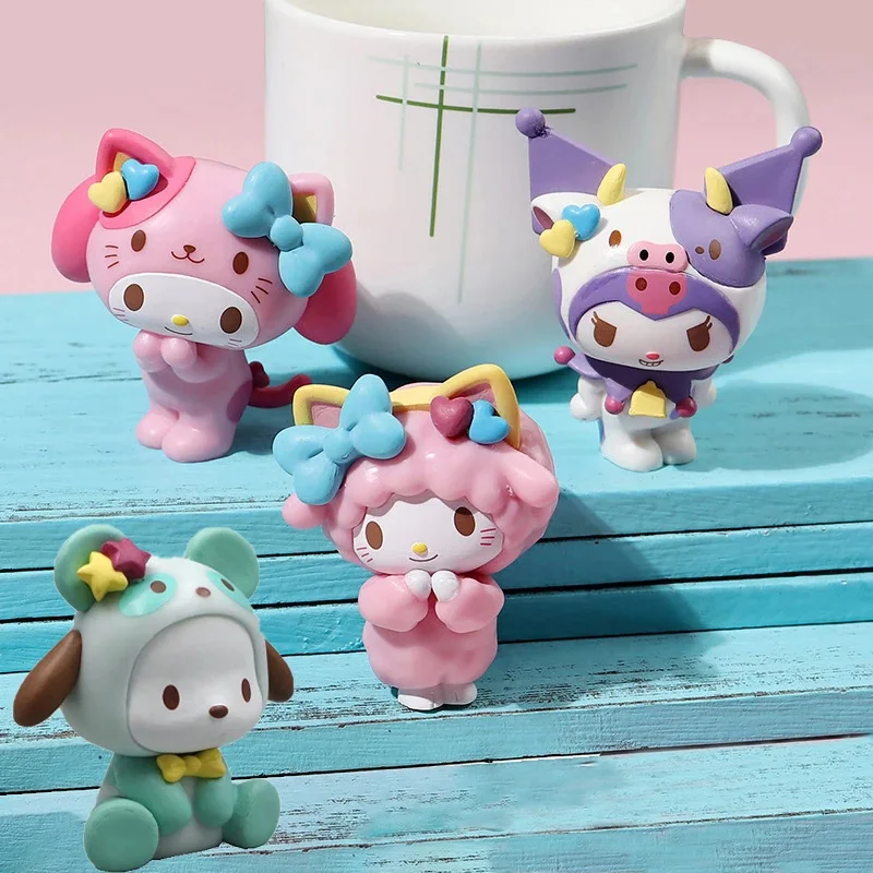 

Anime Figure Kt Melody Kuromi Pochacco Cosplay Sheep Doll Toy Kids Collection Diy Birthday Cake Decor Desktop Ornament Girl Gift