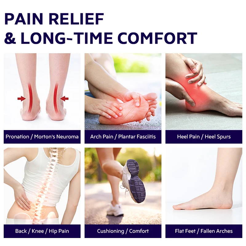 3ANGNI Orthotic Arch Support Insoles for Severe Moderate Flat Feet Insole Orthopedic Heel Pain Plantar Fasciitis Men Woman