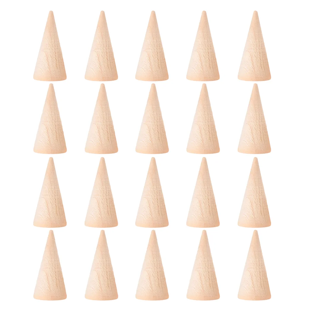 

Ring Wood Stand Cone Display Holder Jewellery Wooden Jewelry Rackchristmas Tree Finger Unfinished Cones Accessories Rings