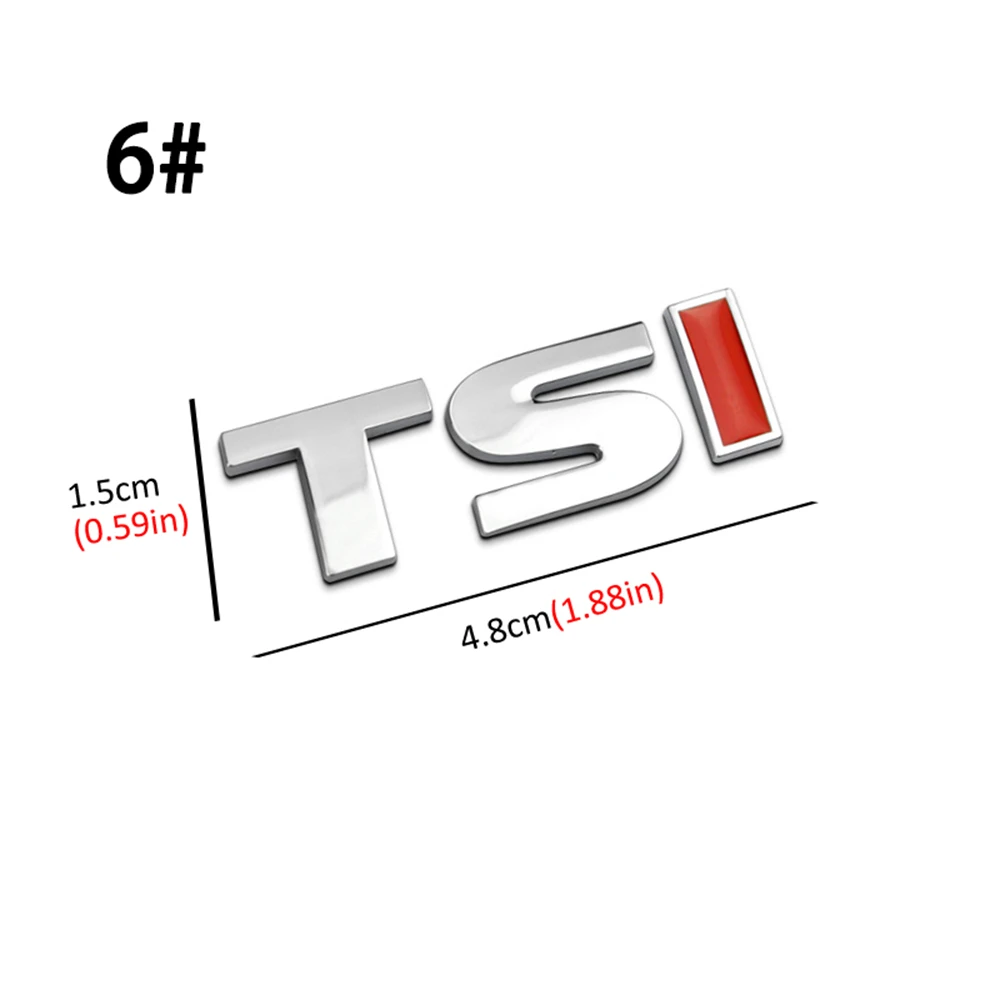 

3D металлические автомобильные буквы с логотипом TSI для VW TSI, значки Polo Golf 4, 5, 6, 7 MK5 MK6 MK7 Jetta Touran Passat, эмблема, наклейки, аксессуары