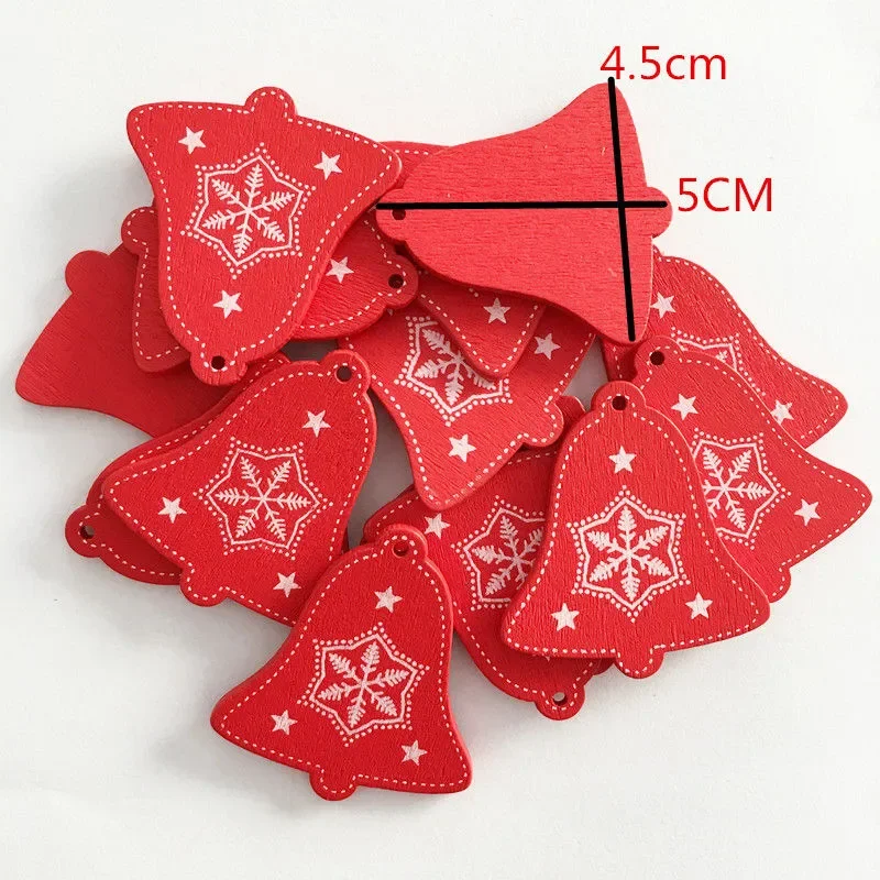 

5CM Natural Wood Ornaments Pendant Hanging Gifts Heart Star Snowflakes Christmas Tree Home Wedding Decorations