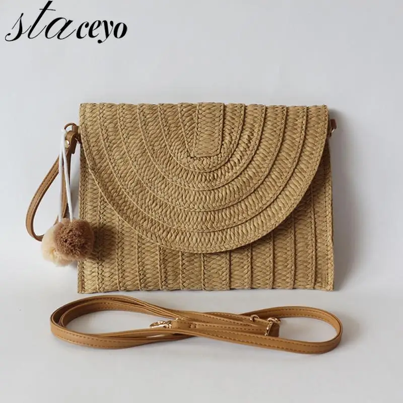 

Women Girls Rattan Straw Bag Woven Square Handbag Crossbody Beach Summer Lovely Retro Straw Bohemia Beach Flap Messenger Bags