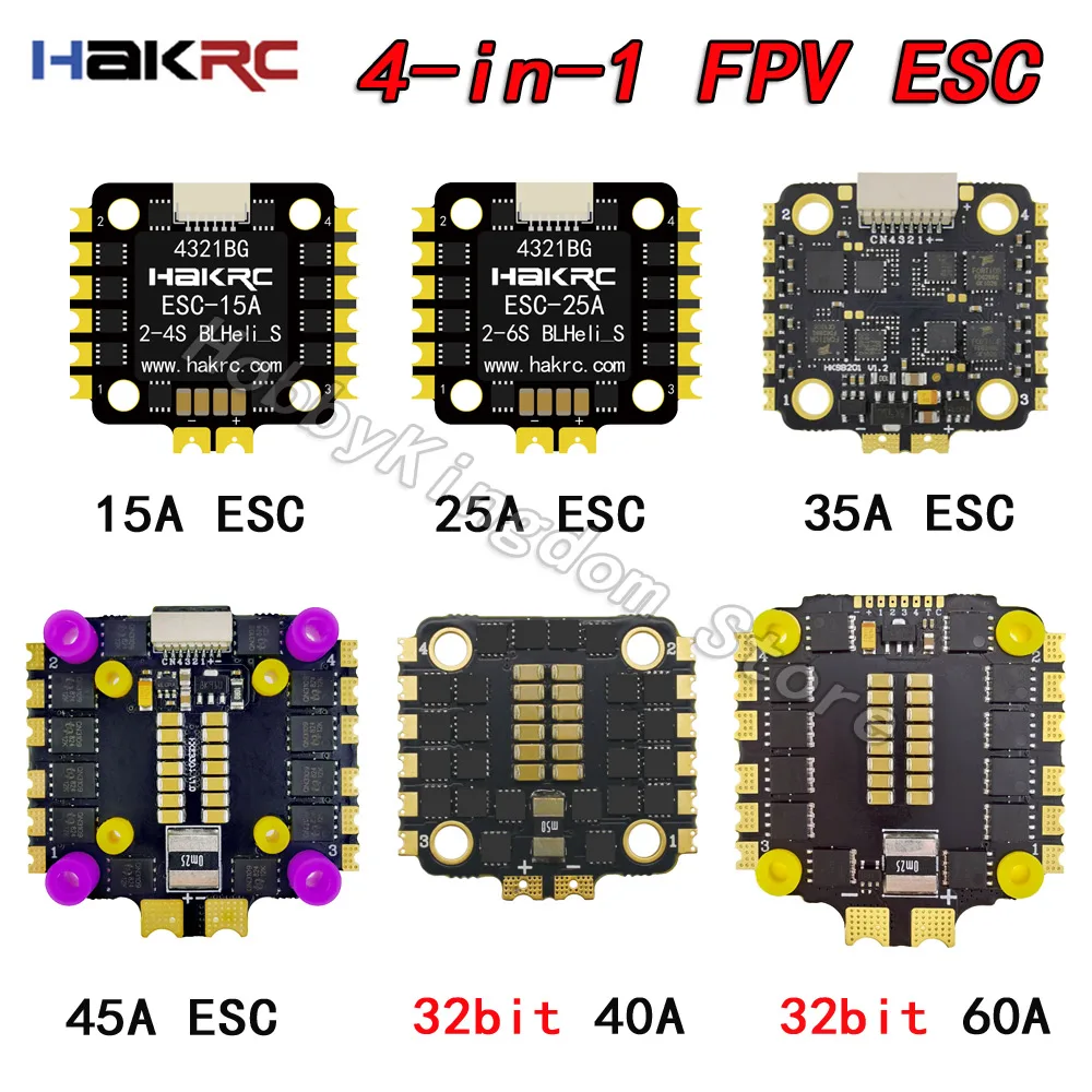 Скоростной контроллер HAKRC 32 бит 40 А 60 А, телефон 4 в 1 ESC, 8BIT 15A 25A 35A 45A BLHeli-S DShot150/300/600 STM32F051 Advanced PCB Скоростной контроллер HAKRC 32 бит 40 А 60 А, телефон 4 в 1 ESC, 8BIT 15A 25A 35A 45A BLHeli-S DShot150/300/600 STM32F051 Advanced PCB