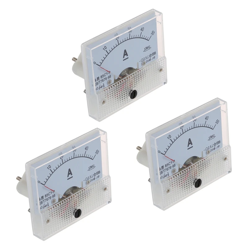 

3X 85C1 DC 0-50A прямоугольный аналоговый панельный амперметр
